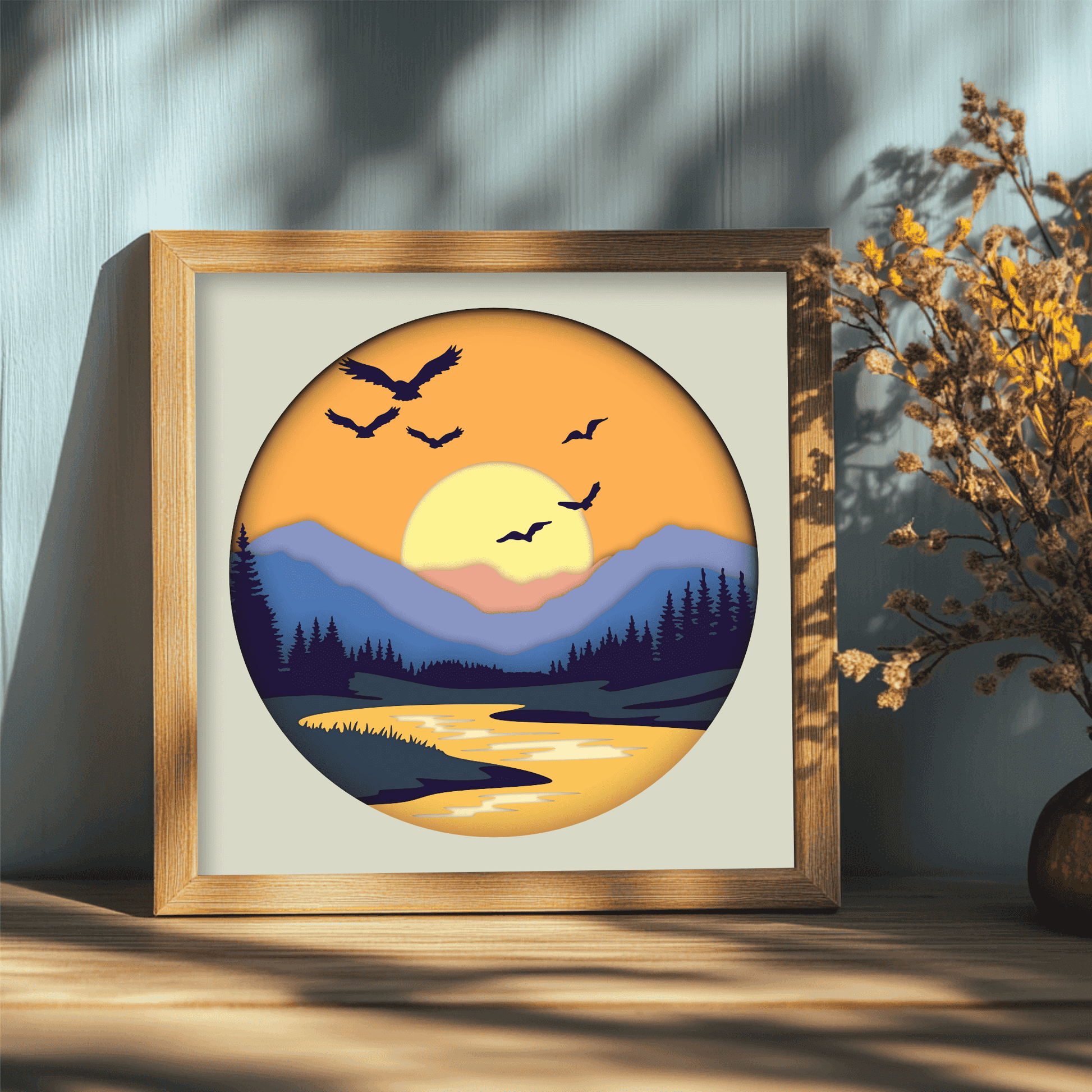 Nature Scene SVG – 3D Layered Multilayer Art for Cricut & Crafts