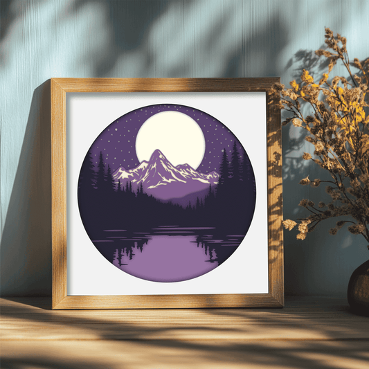Layered Night Forest Shadow Box SVG for Cricut & Laser Cutting - Cut files shop