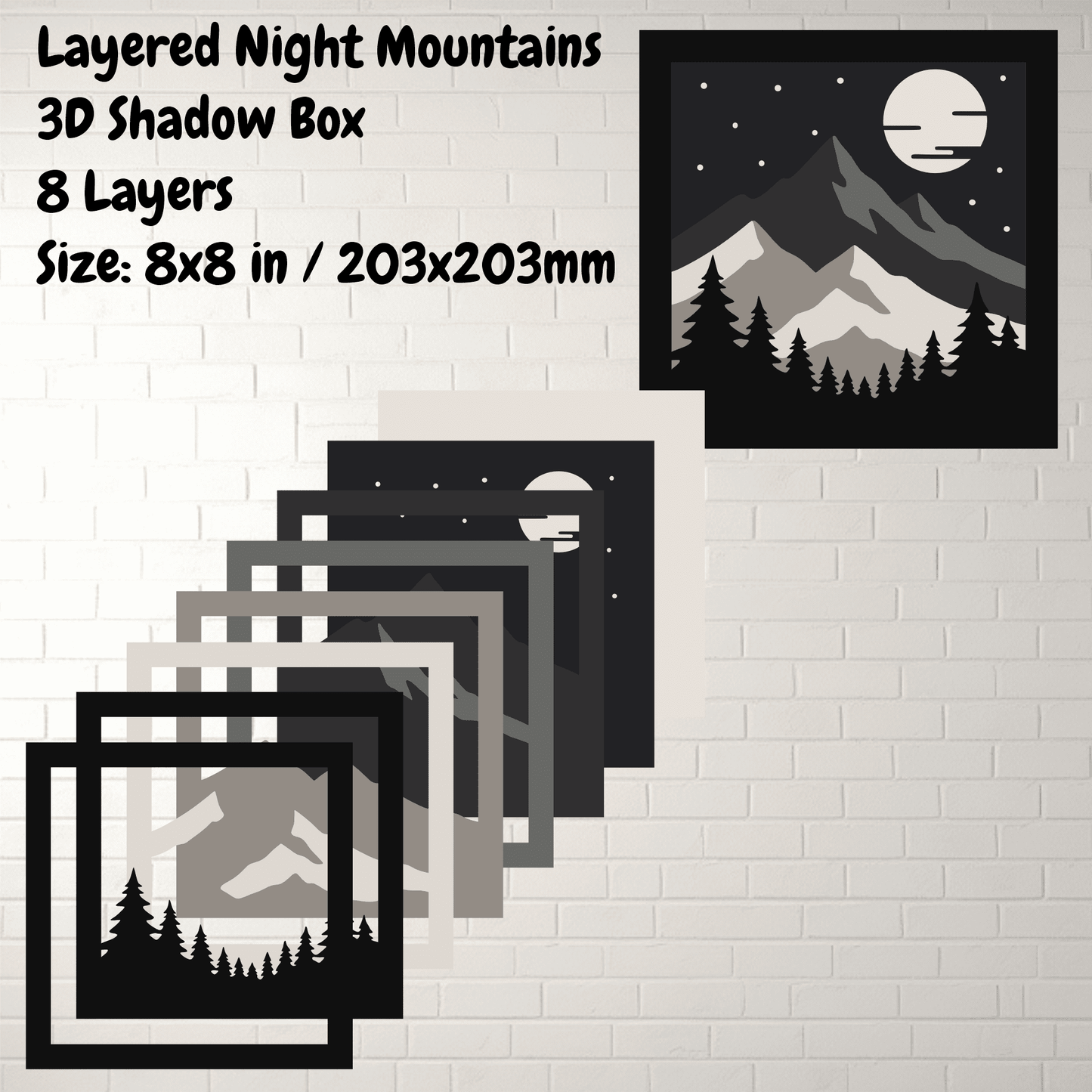 glowforge mountain shadow box file