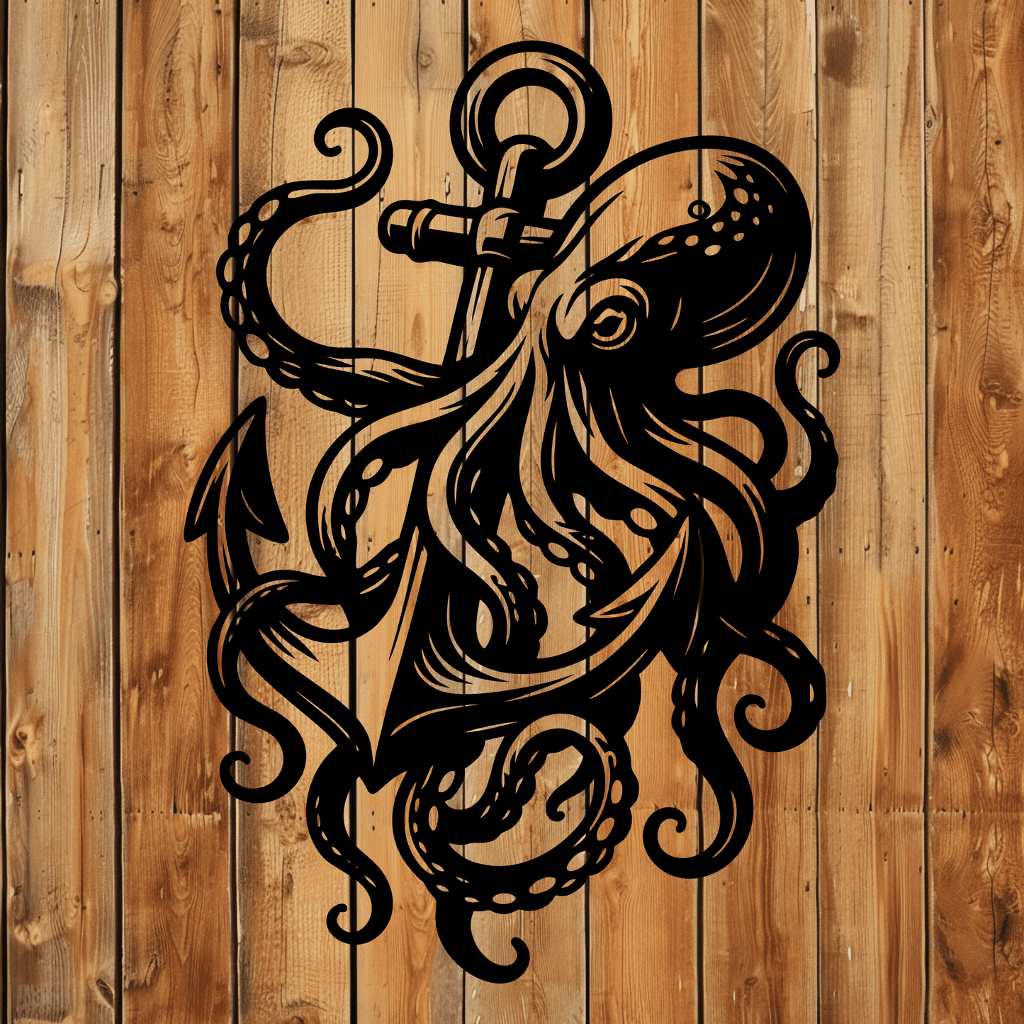 Ocean-themed octopus anchor design for CNC plasma cutters