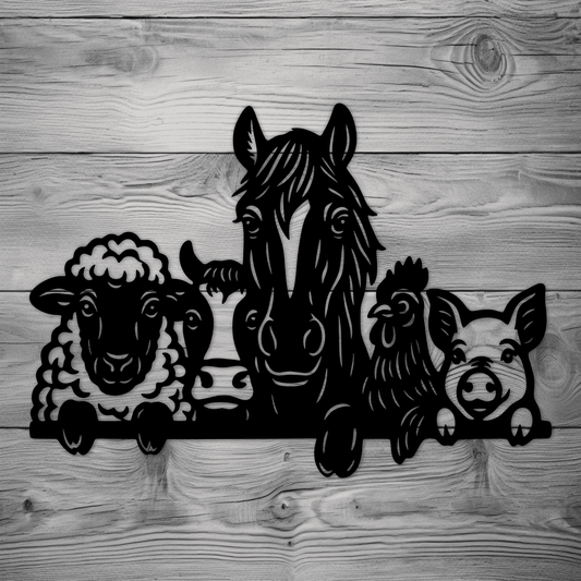 Farm animals heads for CNC cutting