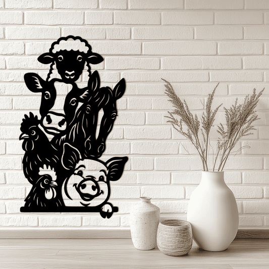 Humorous farm animal DXF vector