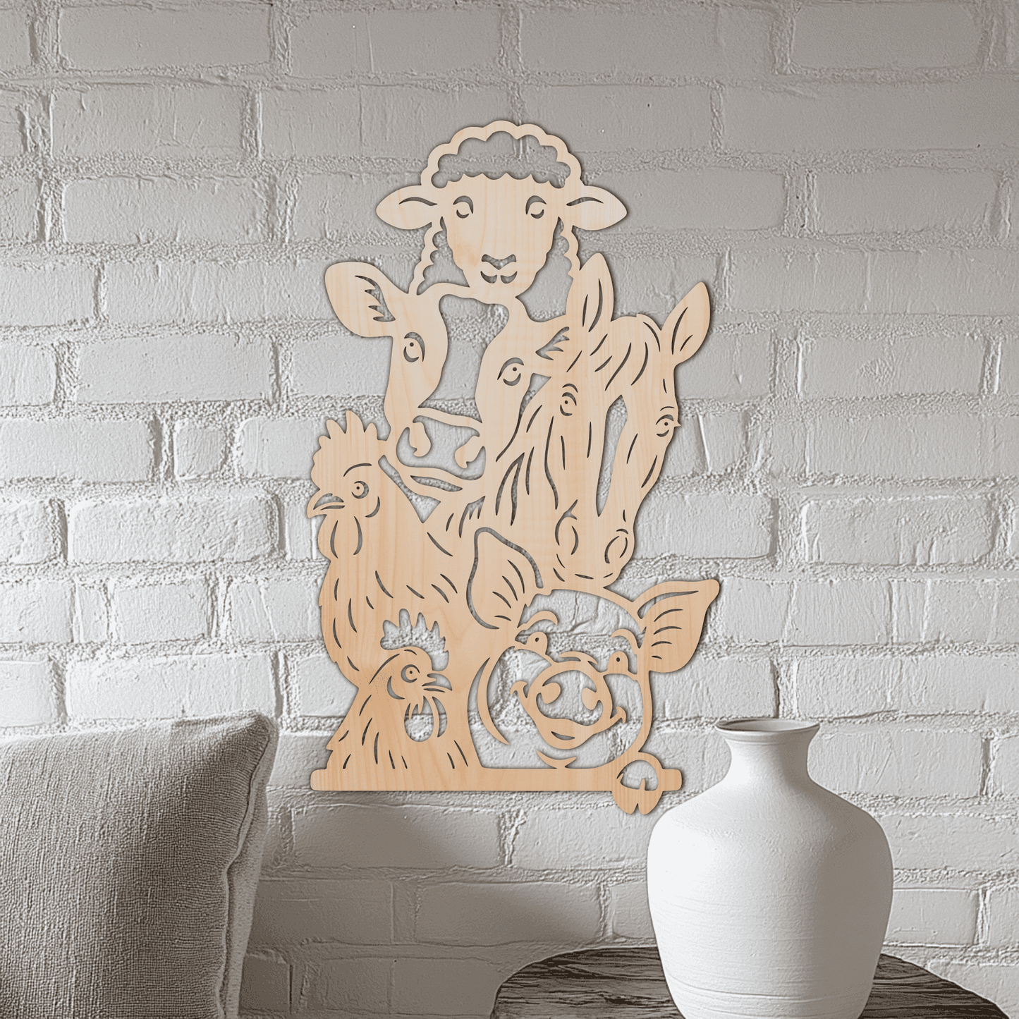 Rooster peeking laser cut design