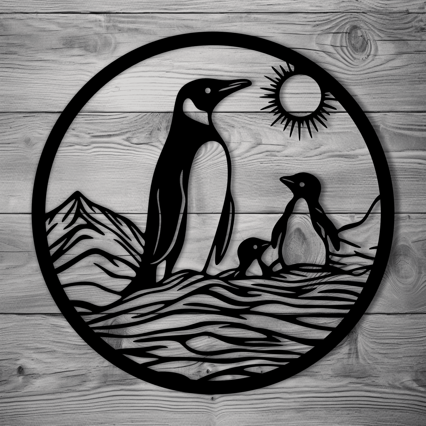 Penguin Silhouette SVG – Family of Penguins for Vinyl & Laser Cut