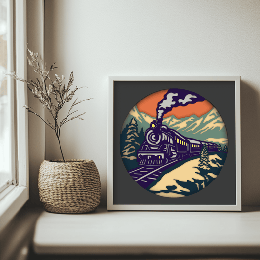 Layered Polar Express Train SVG for Cricut, 3D Shadow Box Template, Light Box SVG