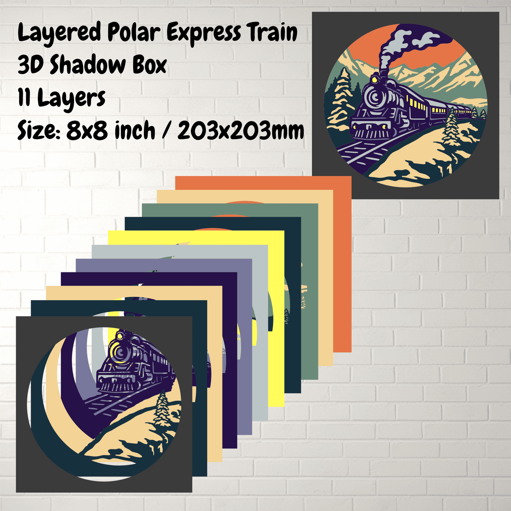 Polar Express Train SVG for Cricut Projects, Layered Template for DIY Crafts