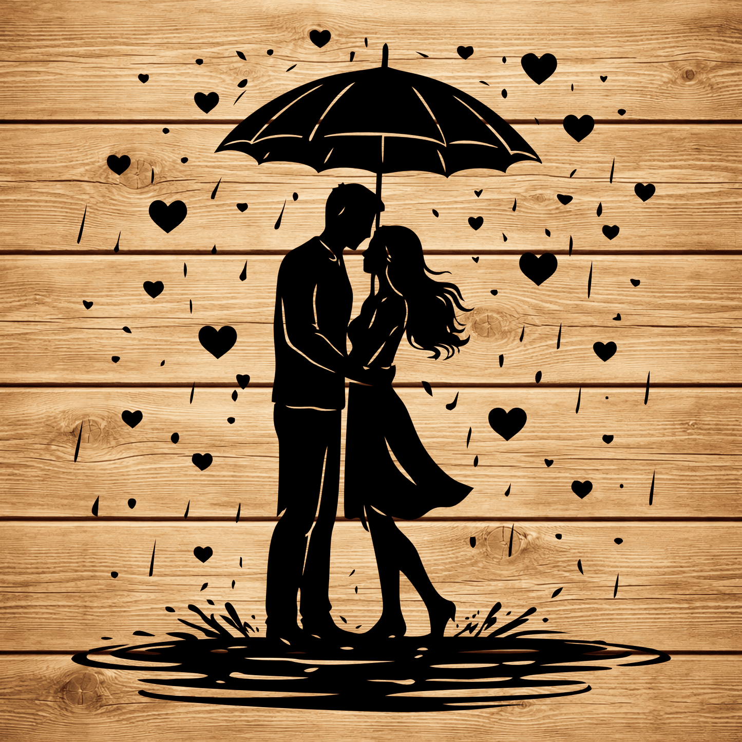 romantic umbrella couple svg laser cut