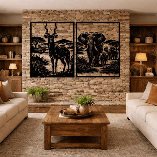 Laser cut safari animals SVG file for metal and wood projects