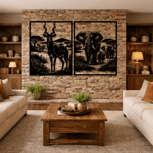 Laser cut safari animals SVG file for metal and wood projects