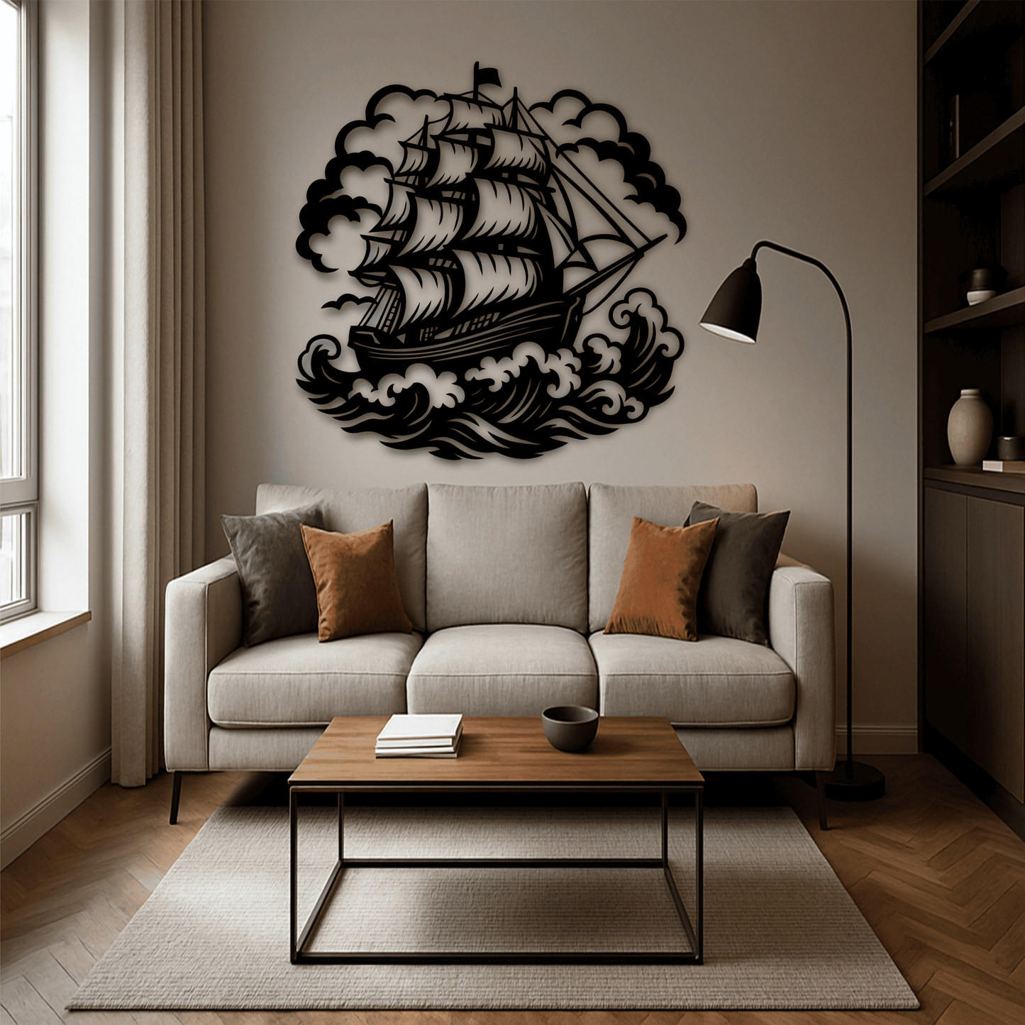 Nautical tall ship cut file