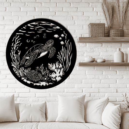 Sea Turtle SVG & DXF, Underwater Vinyl Cutting Files for DIY Cricut Projects