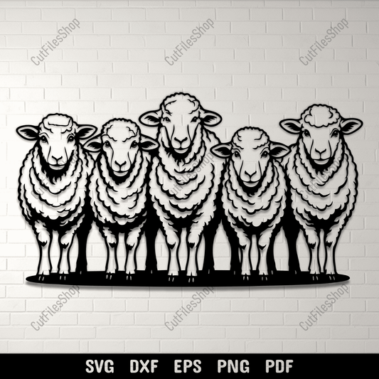 Sheep SVG DXF PNG for Cricut and laser engraving