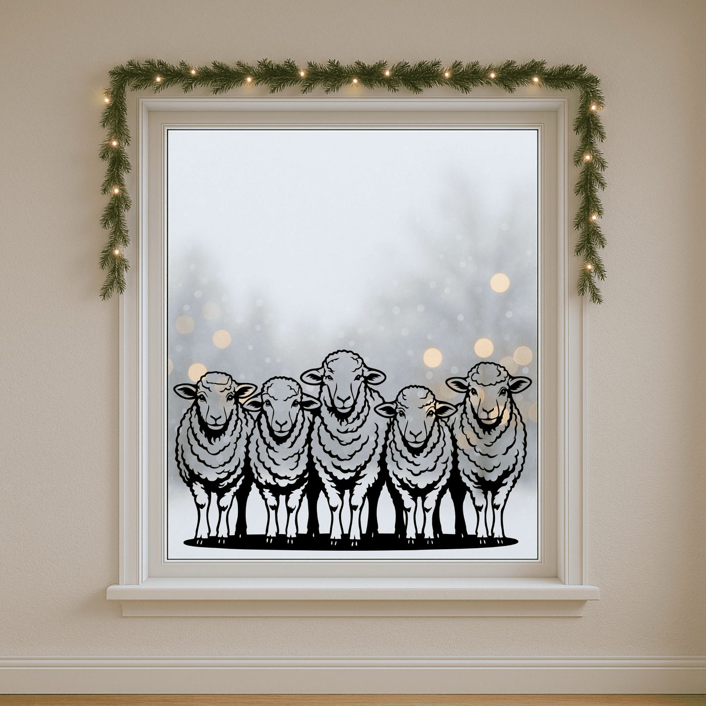 Five sheep SVG for farmhouse wall art