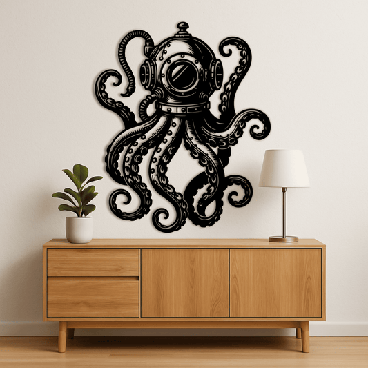 Steampunk octopus design for CNC and laser cutting