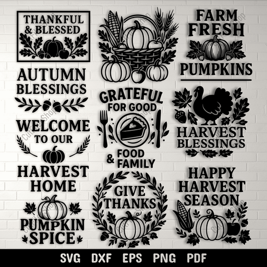 Thanksgiving SVG DXF PNG for Cricut and laser engraving