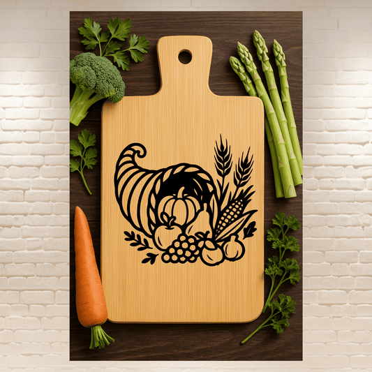 Cornucopia SVG DXF for Cricut and laser cutting