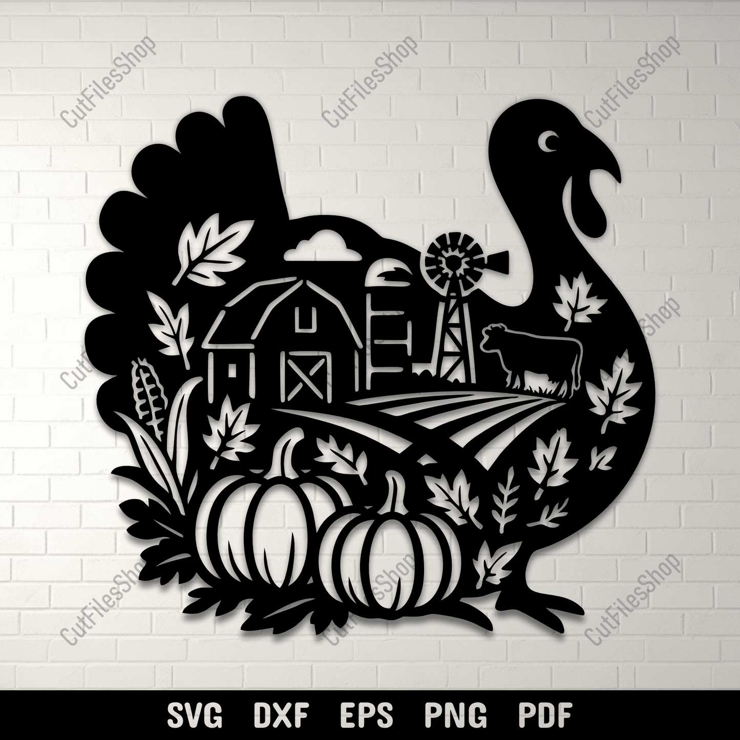 Thanksgiving turkey farm SVG design