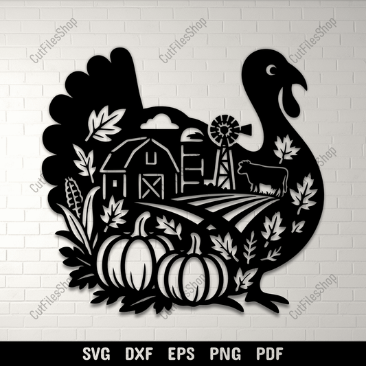 Thanksgiving turkey farm SVG design