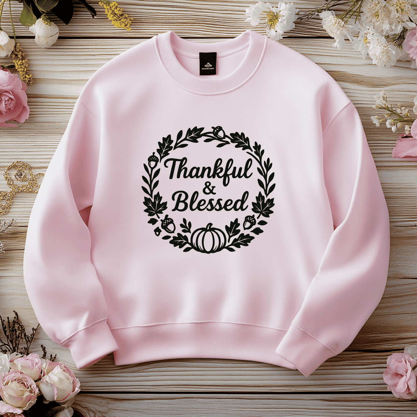 Thankful & Blessed wreath SVG DXF for Cricut and T-shirt design