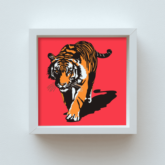 3D Layered Tiger SVG – Multilayer Papercraft and DIY Shadow Box