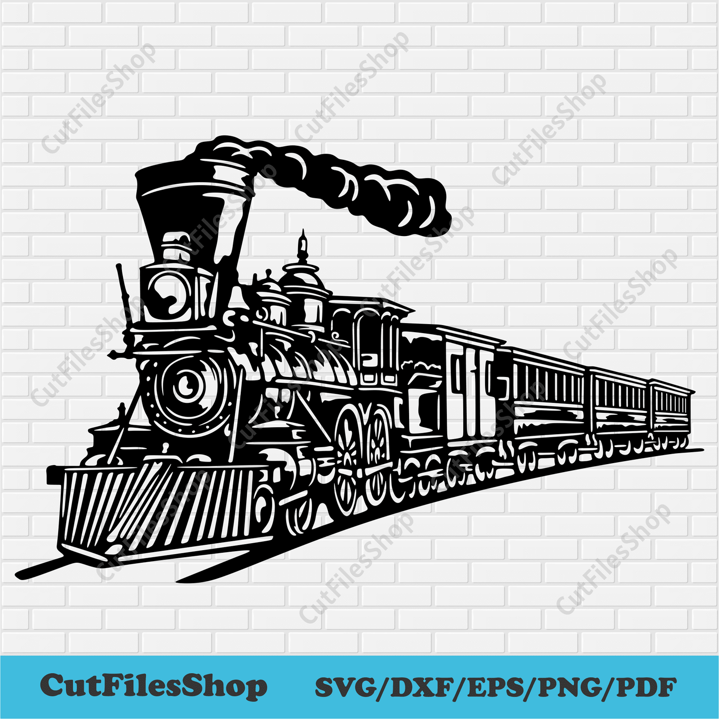 Vintage Train SVG cut files, Train DXF for Laser cut, Train for Cricut, Sublimation train, Dxf for Plasma, retro train svg, free cut files, train wall decor dxf, Silhouette stencil train,dxf for metal cutting, free dxf for cnc, Steam Train Svg