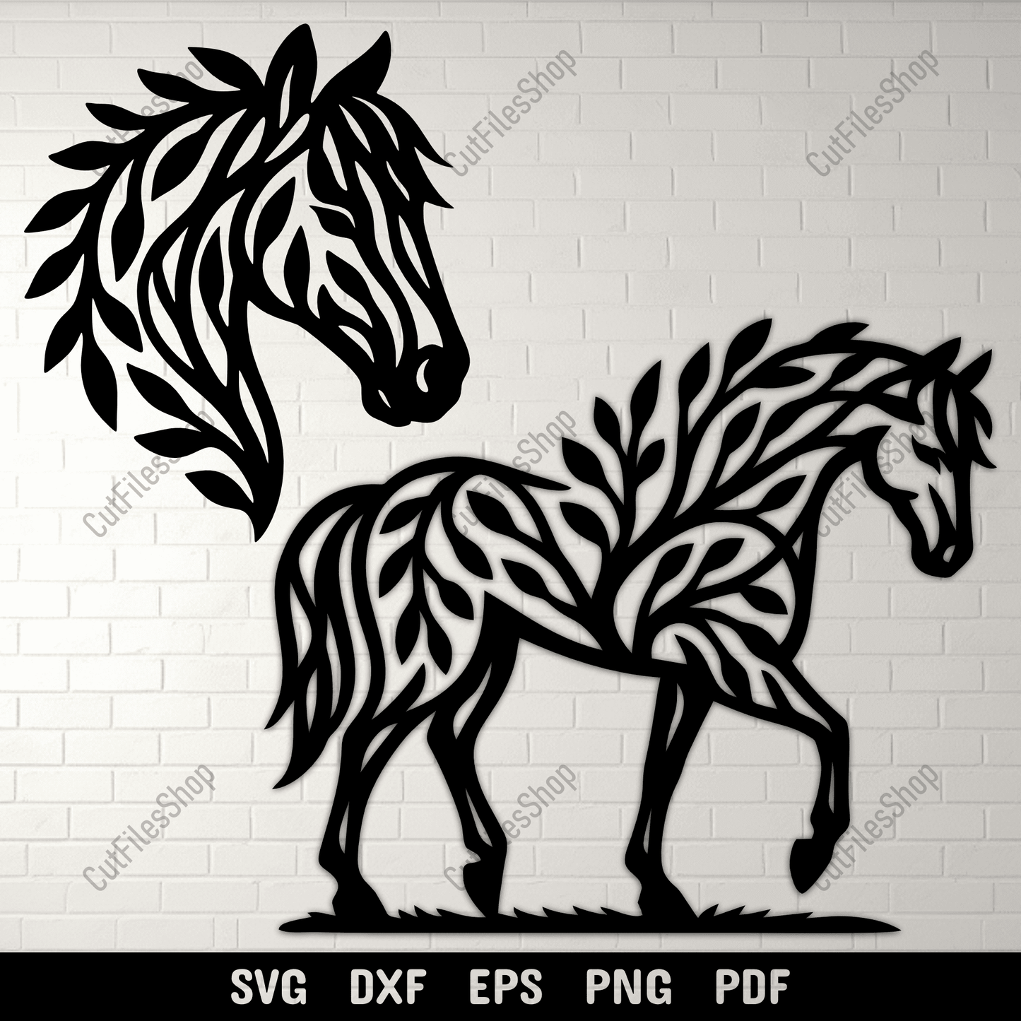 Tree branch horse silhouette SVG