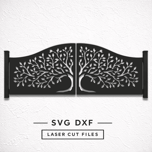 Decorative Tree of Life fence panel SVG DXF files.