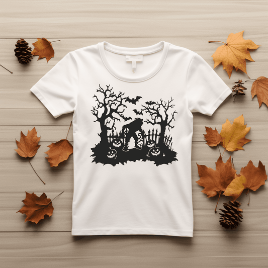 Werewolf Scene Svg, Sublimation T-shirt design, Dxf for CNC Laser Cutting, Halloween Decor DIY, Mug svg design, Spooky Fall scene pillow design