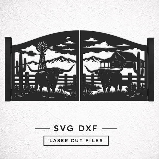 Farm entrance gate SVG DXF for CNC plasma.