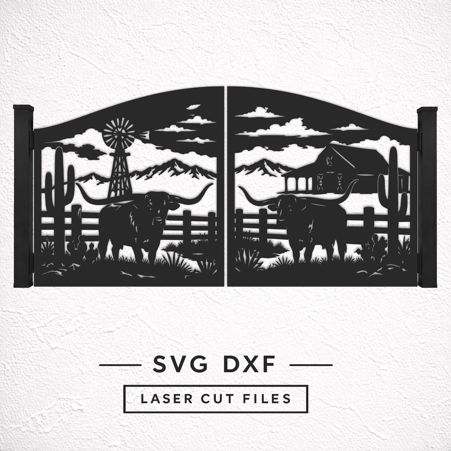 Farm entrance gate SVG DXF for CNC plasma.