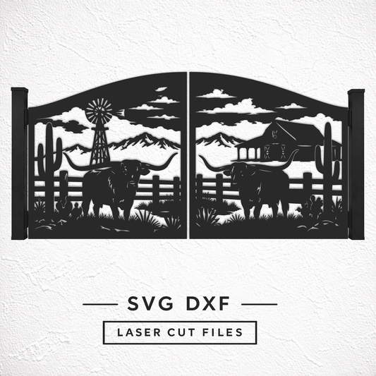 Farm entrance gate SVG DXF for CNC plasma.