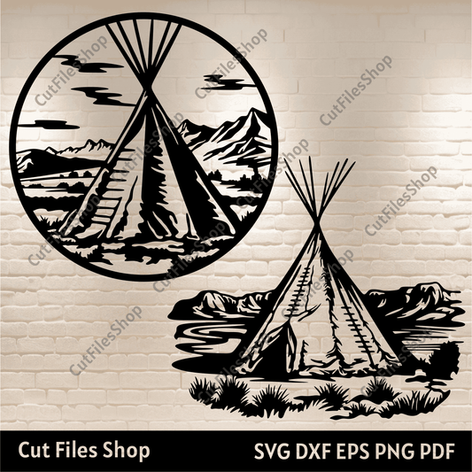 Native American Wigwam Svg, Wigwam Svg for cricut, Cutting files, CNC router files, Dxf for Laser - Cut Files Shop