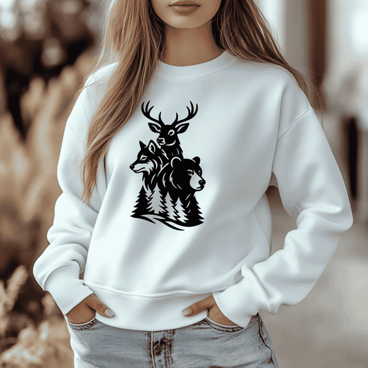 Wildlife animal trio silhouette for Sublimation projects