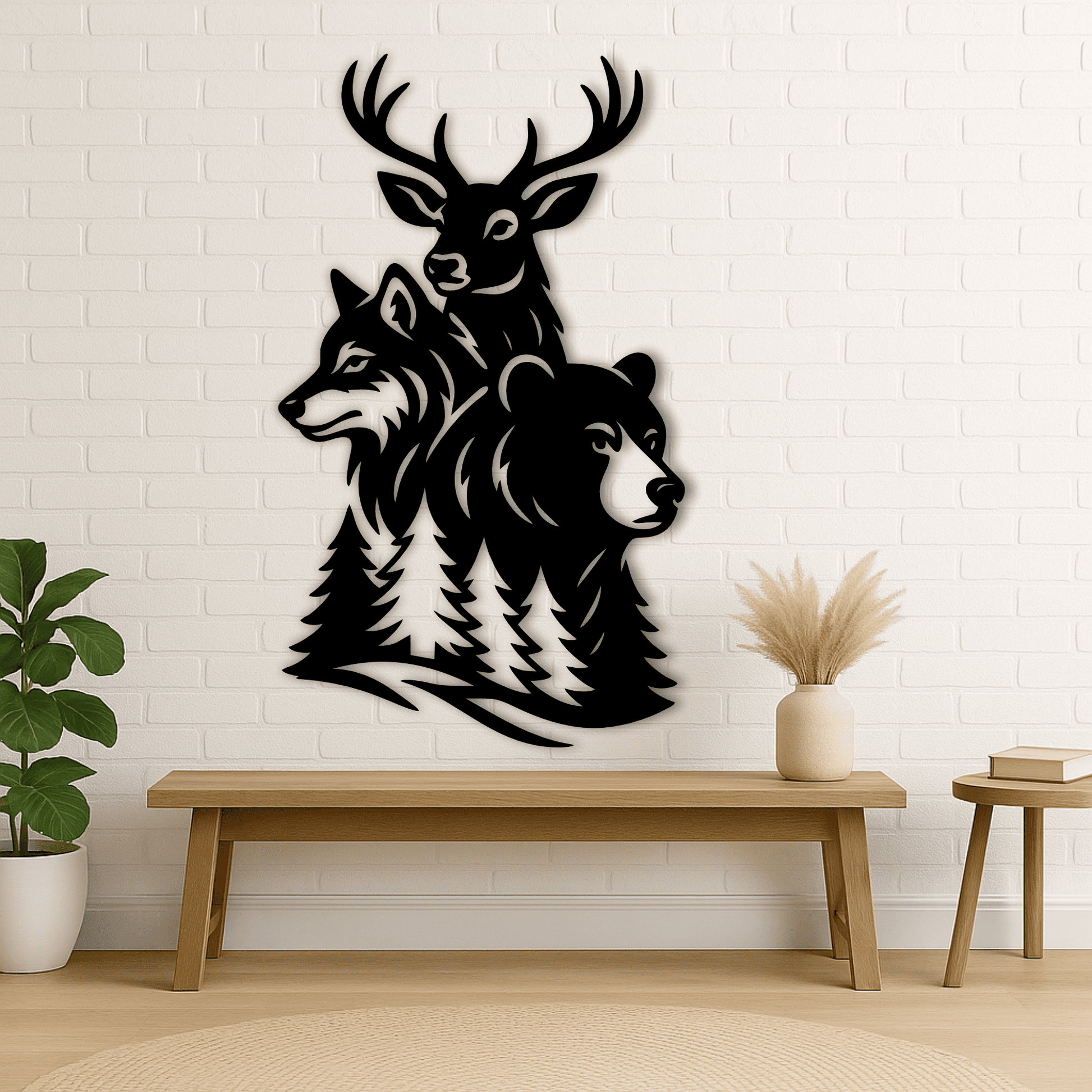 Deer wolf bear CNC laser cut design