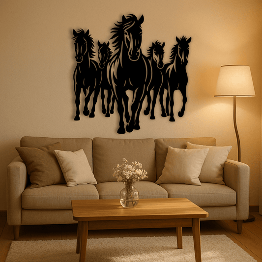 Running horse DXF design for CNC plasma and laser cutting