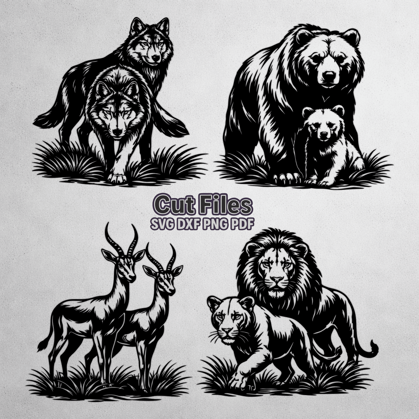 Wild Animal DXF design for wood and metal cutting