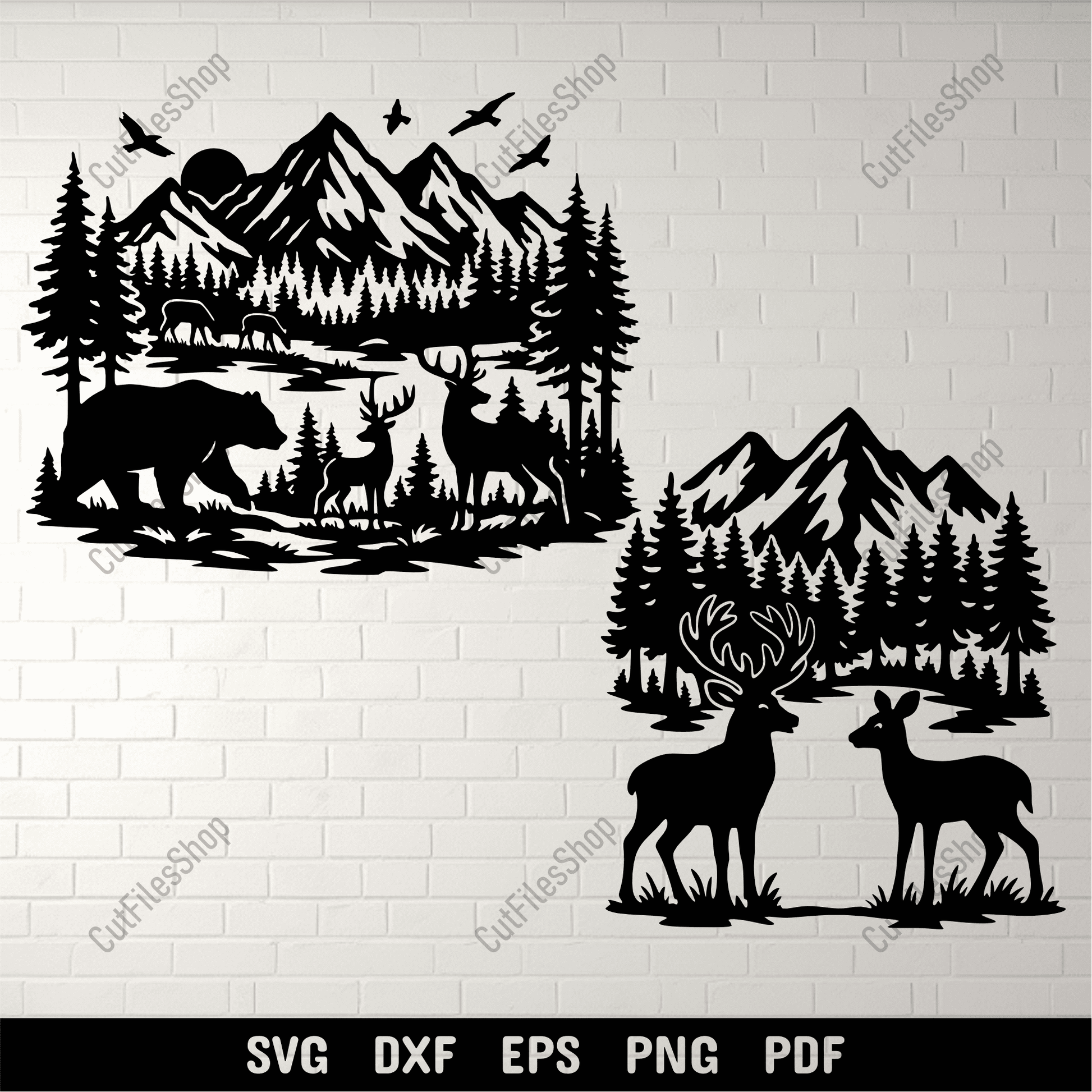 Wildlife cut files for laser engraving