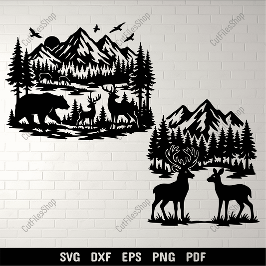 Wildlife cut files for laser engraving