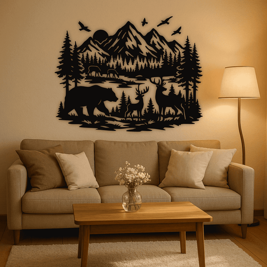Bear Deer Wildlife art for wall decor