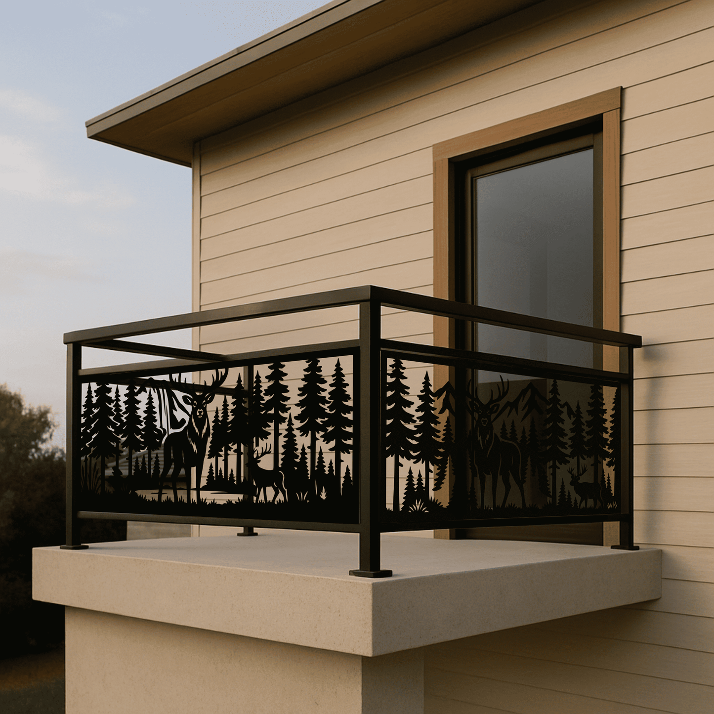 Forest animal silhouette panels SVG PNG for fence and railing inserts