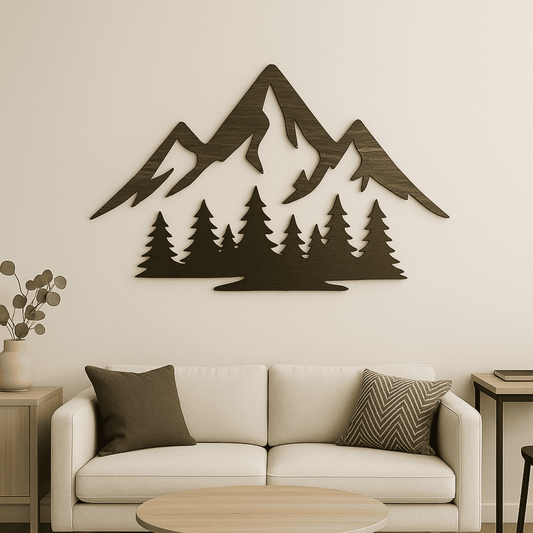Mountain and forest DXF designs for Cricut Silhouette CNC