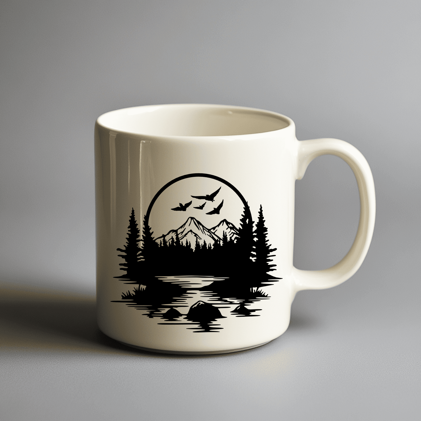 Wildlife Scene SVG, DXF, PNG | Cricut, Silhouette, CNC, Mug design