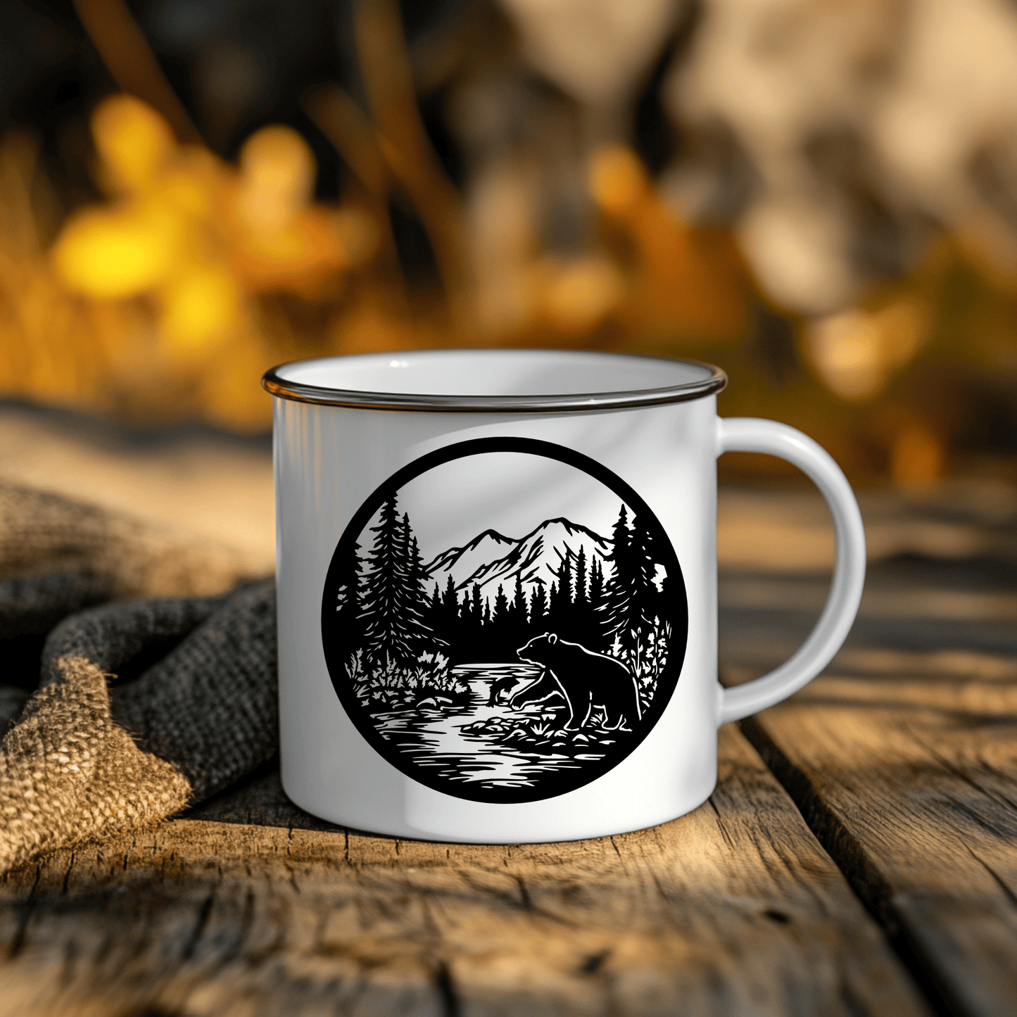 Fishing Bear CNC & Cricut Cutting Files – DXF, SVG & Sublimation PNG