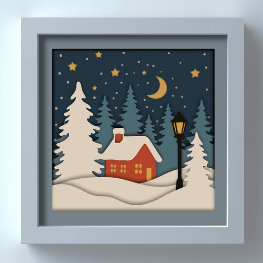 Layered Christmas paper cutting file for Cricut and Silhouette