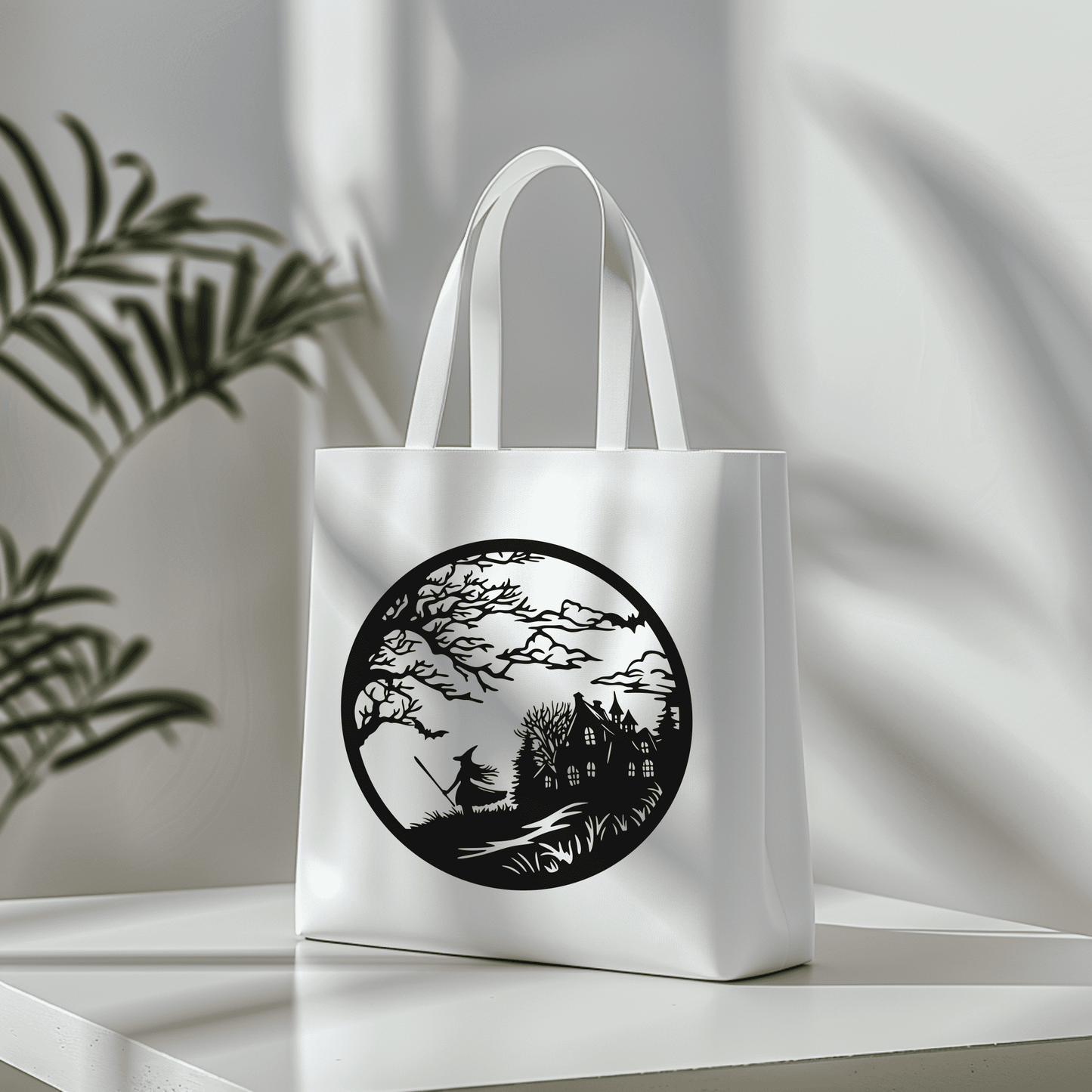 Witch SVG Cut Files for Cricut & Silhouette, DXF for CNC, Halloween Bag & DIY Decor, Premium SVG