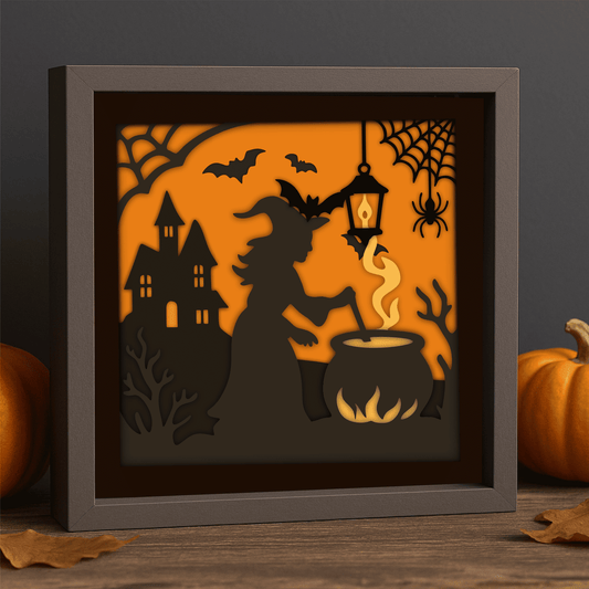 Layered witch brewing potion Halloween cutting file for Cricut