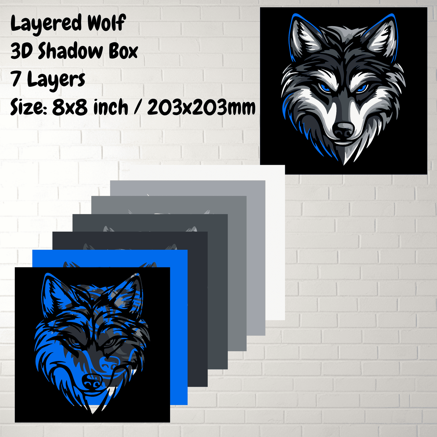 3D Wolf Paper Craft SVG – Cricut, CNC & Laser Cutting Design