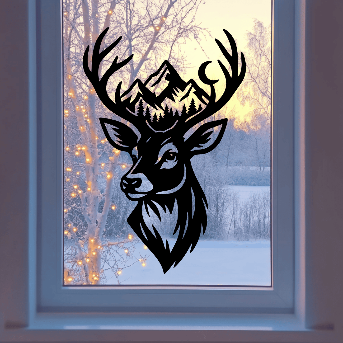 Wildlife mountain scene SVG DXF PNG for CNC laser engraving and Vinyl decals