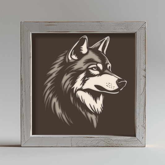 3 layer wolf head template for Cricut and Glowforge cutting