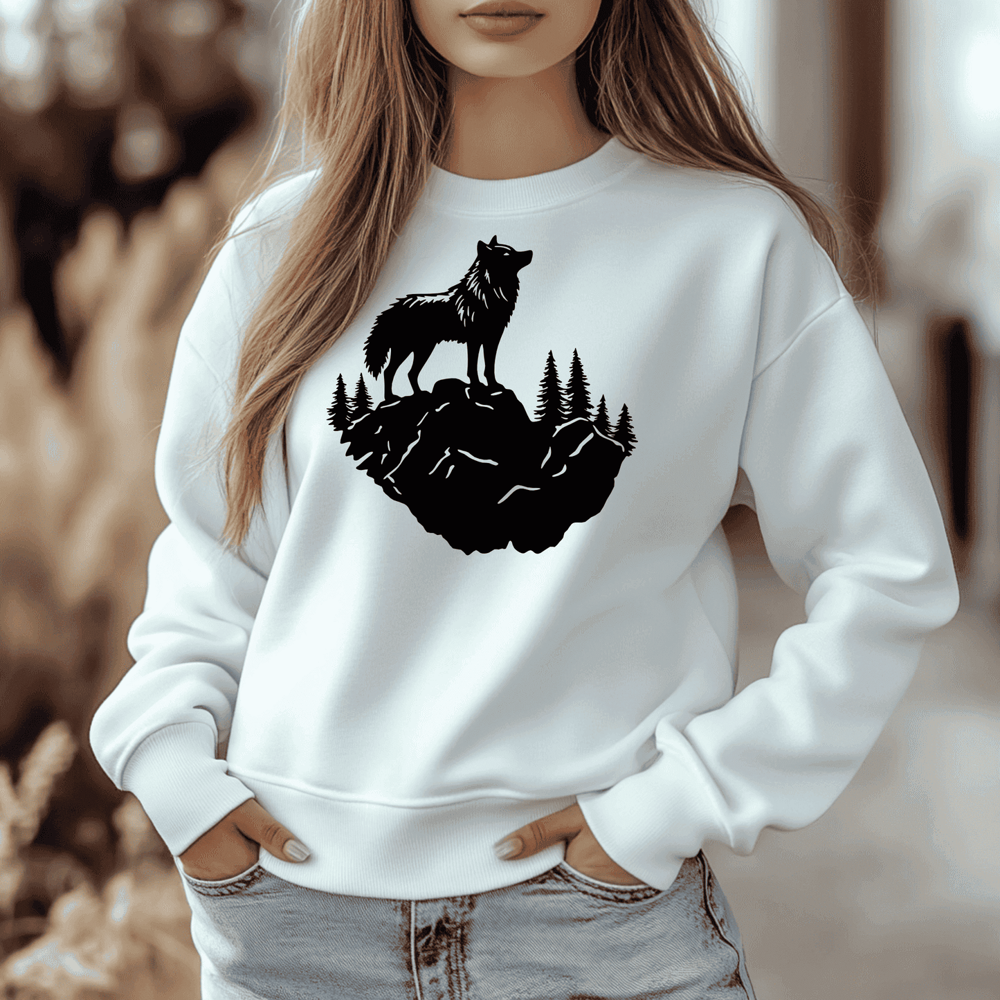 Wolf on Cliff Cutting Files – DXF for CNC, SVG for Cricut and Sublimation
